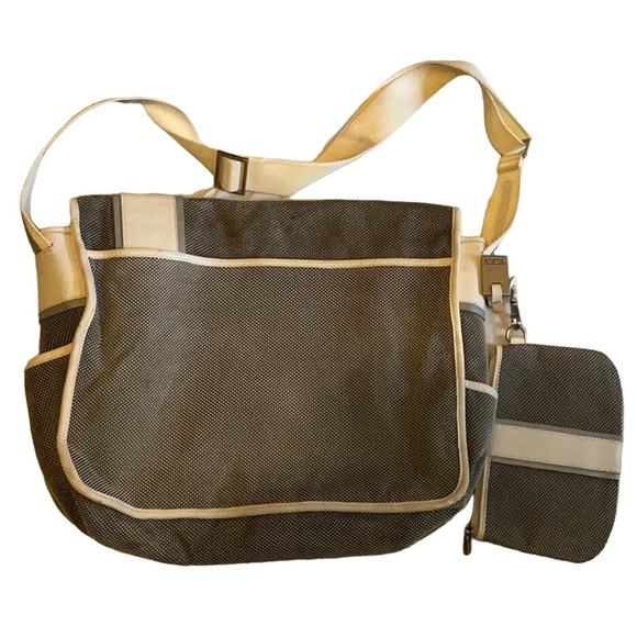 TUMI Elements Collection Ballistic Nylon & Leather Messenger Bag White & Gray - Picture 1 of 16